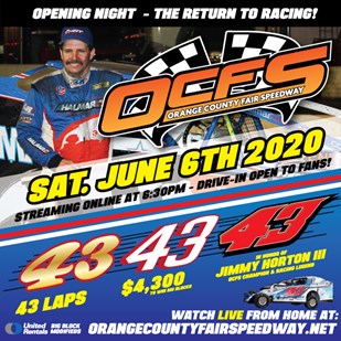 Opening Day at OCFS will be June 6th - 43-Lap Tribute to Jimmy Horton